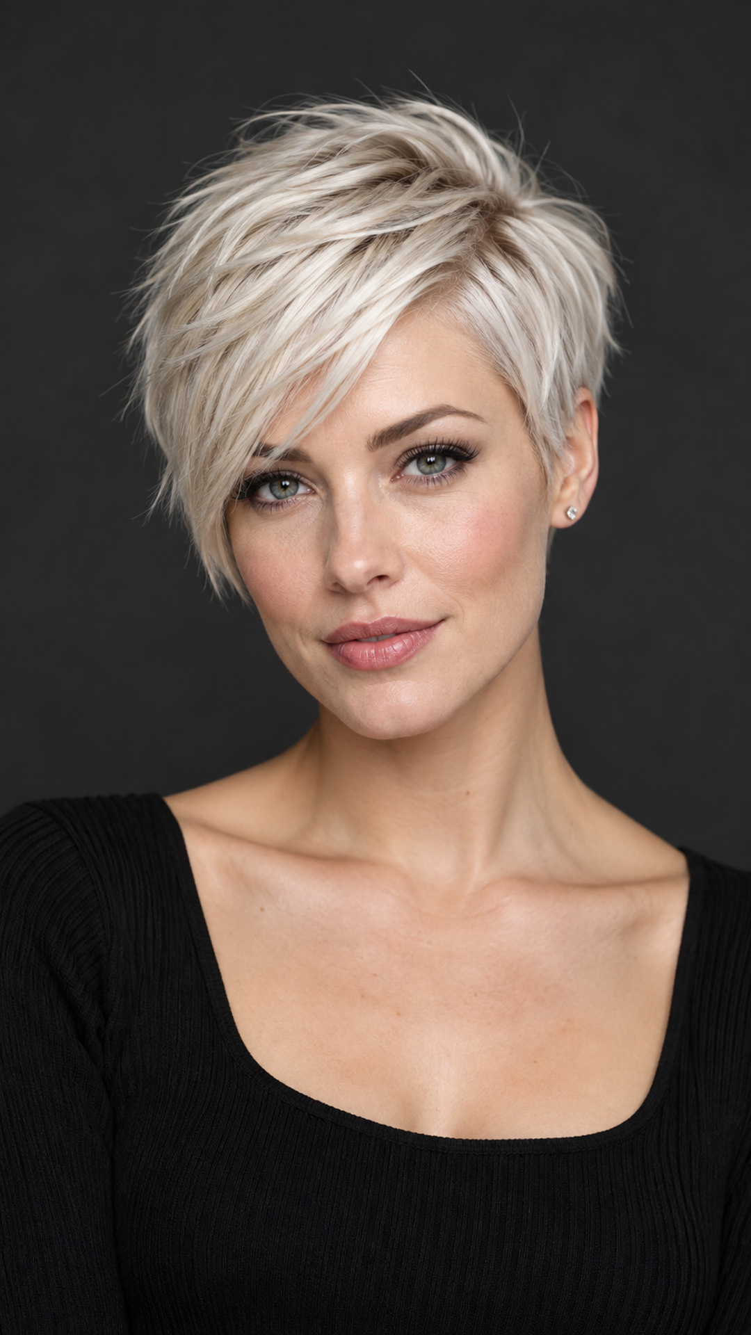 Pixie blond asymétrique