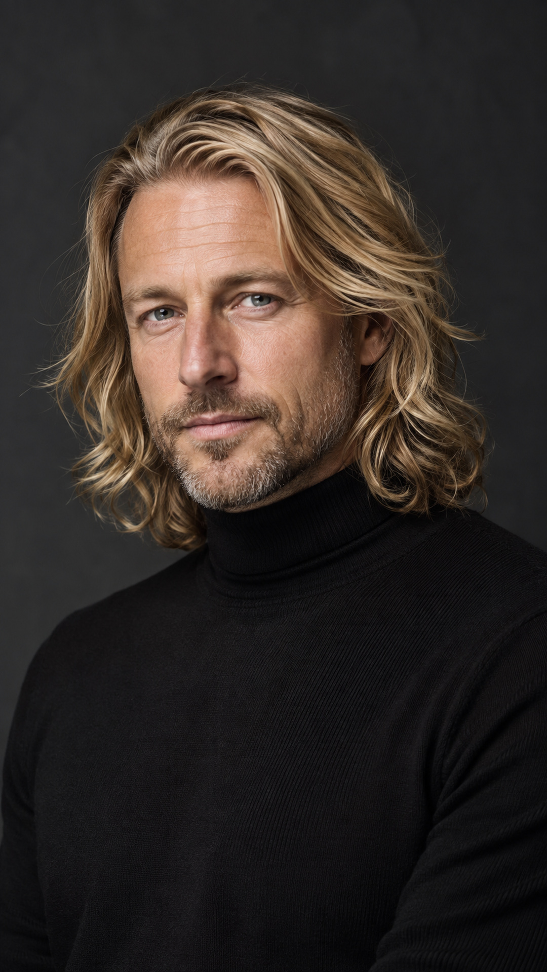Cheveux mi-longs ondulés homme