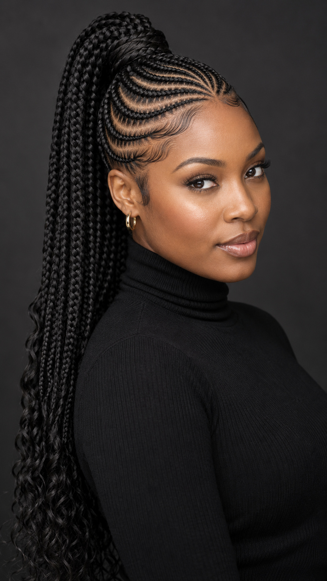 Cornrows ponytail