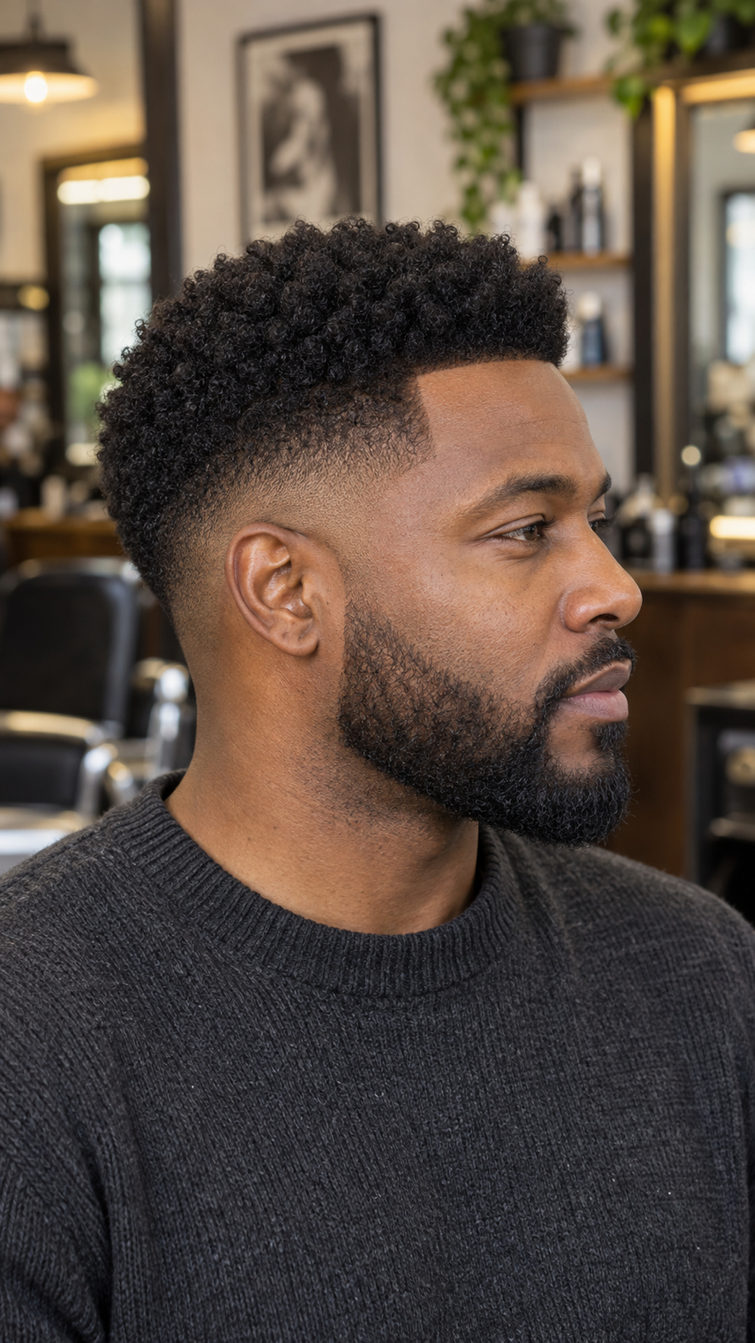 afro fade + barbe
